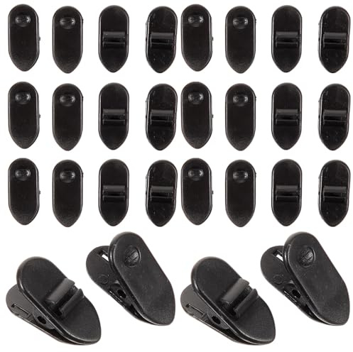 HOMOBABE Clip per Cavo Audio per Cuffie 100 Pezzi, Morsetti per Auricolari in Plastica Nera, Accessori per Microfono e Auricolare, Piccoli Fissaggi Pratici per Attività Quotidiane e Sport