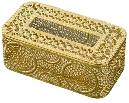 mophrati Étui à mouchoirs en papier luxueux et élégant, offrant une solution de rangement durable en fer pour toute pièce, or, B