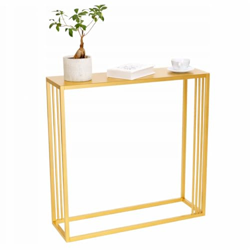 Anwicar Schmaler Konsolentisch Flurtisch Gold 80x20,5x10 cm | Platzsparender Konsolentisch für Flur, Wohnzimmer oder Schlafzimmer, ideal als Ablage- und Dekotisch