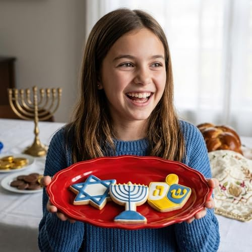 Hanukkah Cookie Cutters 3-Pc. Set Made in the USA by Ann Clark, Star of David, Dreidel and Menorah