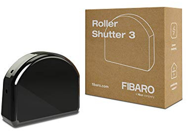 FIBARO Roller Shutter 3 - Controlador de Radio con Tecnología Z-Wave 5, Negro