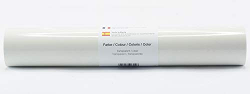 Kreativplotter Selbstklebende Plotterfolie Vinylfolie 30,5 cm x 3 m glänzend 39 Farben zur Auswahl, Farbe:199 Transparent
