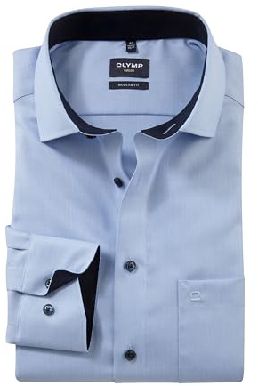 OLYMP homme chemise business à manches longues Luxor,modern fit,Global Kent,Hellblau 10,43