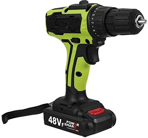 XUMI Taladro Eléctrico 48V, Taladros De Mano Recargables Inalámbricos, Mini Destornillador Inalámbrico, Herramientas Eléctricas Caseras De Bricolaje De 19 Torsión De Doble Velocidad,2 Batteries