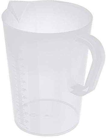 Freebily Plastik Wasserkrug 1L 2L 3L 5L Kunststoff Wasserkaraffe mit/ohne Deckel Wasserkanne Transparent Messbecher Kühlschrankkrug für Saft Eistee Transparent A 2L