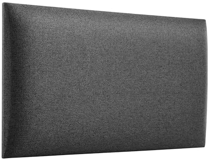 softwalls Wandpolster 50x30 Savona Webstoff Anthrazit 23 I Extra dick 5cm I Wandkissen zum Kleben oder Bohren I Wandpaneele mit 8mm MDF-Platte I Polsterstoff Oeko-TEX I Handgefertigt EU Akustikpaneel