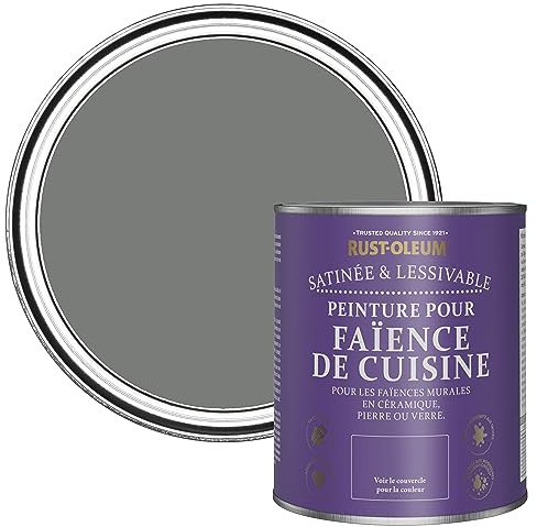 Rust-Oleum abwaschbare Küchenfliesenlack in grau mit Seidenglanz Finish - Fackelgrau 750ML
