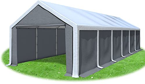 Stabilezelte Partyzelt 4x12m Modular Professional PVC 500 g/m² geschlossen Weiss GRAU
