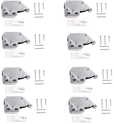 8 Pezzi Mini Touch Fermo Porta Armadio, Mini Chiusure a Scatto per Armadi, Mini Fermo a Molla, Design Senza Maniglie per Ante di Armadi, Cassetti e Guardaroba