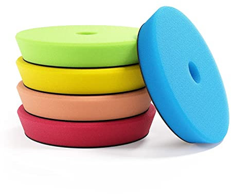 Royal Pads AIR Polierpad Set (Ø 125mm) - Premium Polierschwämme für Exzenter & Rotations Poliermaschinen - Auto polieren, schleifen, wachsen, Wachs Klett Schwamm Pad | 5 Stk.