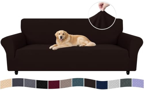 Ystyle Elastiskt Sofföverdrag 4-Sits, Pet Soff Cover Töjbart överdrag, Stretchigt Soffskydd, Avtagbar Halkskydd Fåtöljöverdrag Möbel Maskintvättbar, Sofföverkast För Soffa Fåtölj, Kaffe