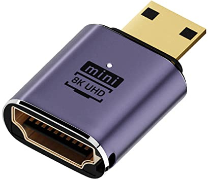 CY Câble 8K Mini HDMI mâle vers HDMI 2.1 femelle UHD Adaptateur convertisseur or prend en charge 8K 60Hz HDTV