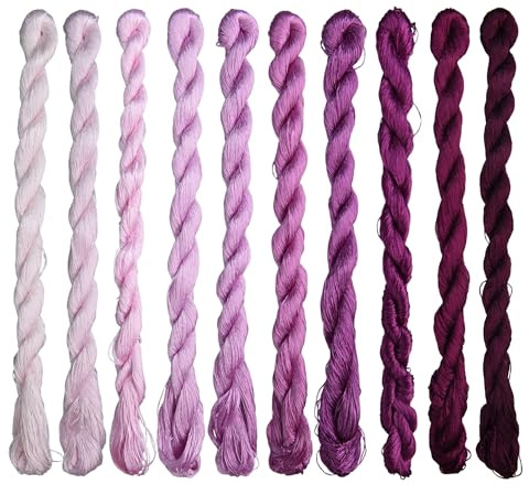 MINGGUXIUYI Hilo De Seda 100%, Teñido A Mano, Colores Degradados, 110 M Por Color, Para Bordado A Mano (101)