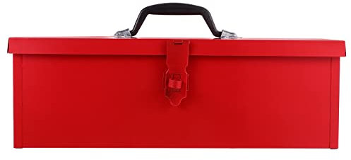 Housoutil Kleiner Metall-Werkzeugkasten Eisen-Werkzeugkasten Roter Werkzeug-Aufbewahrungsbehälter Eine Spielzeugkiste Oder Ein Kleiner Hobby-/Bastel-Aufbewahrungs-