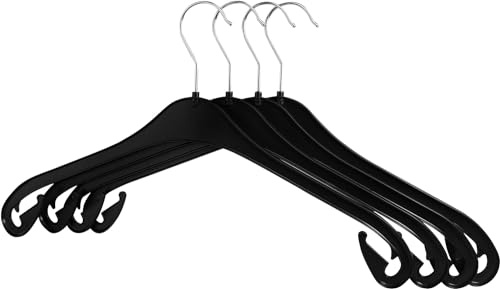 RSR-Hangers® Kleiderbügel NA 43 cm aus Kunststoff - 30 Stück – Hemdenbügel - 360° drehbarer Haken – Blusenbügel – Kunststoff – Schwarz - schneller Versand