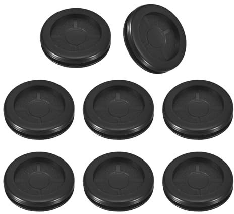 sourcing map 8Pcs Rubber Grommets 1-2/8 (32mm) Drill Hole, 1-1/4 (29mm) ID Double Sided Hole Plugs Ring Gasket for Firewall Cable Wire Protecting, Black