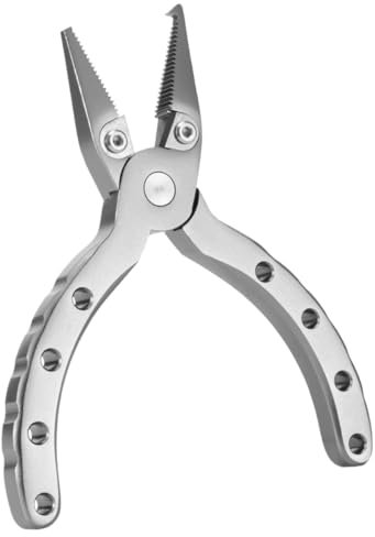 HANABASS Pinces de Pêche en Alliage D'aluminium Anodisé, Coupe-Ligne Tressé et Outil D'ouverture de Bague Fendue, Résistantes la Corrosion pour Pêche en Extérieur