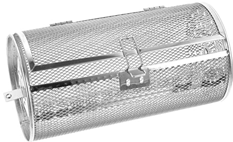 BESPORTBLE Stainless Steel Rotisserie Grill Drum Basket for Oven and Air Fryer, Universal 130x195mm Roaster Cage for Coffee Beans, Vegetables, and French Fries
