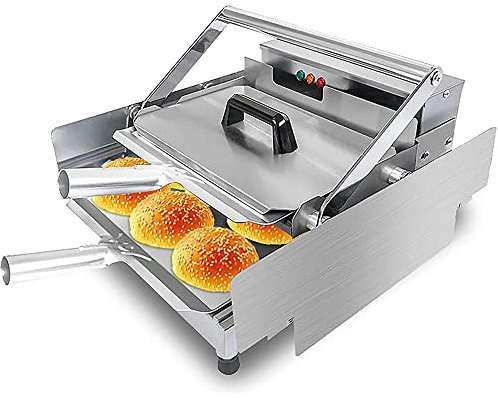 SmPinnaA Petite Machine À Griller Commerciale pour Hamburgers, Machine De Chauffage pour Petits Pains À Hamburger Double Couche, Machine À Pain Automatique pour Magasin De Hamburgers, avec,A