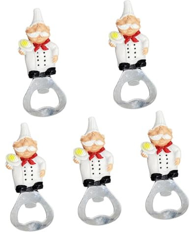 Cabilock 5pièces Ouvre-bouteille Créatif Forme De Chef Avec Magnet Pour Réfrigérateur Accessoire De Cuisine Pratique Pour Bière Et Boissons