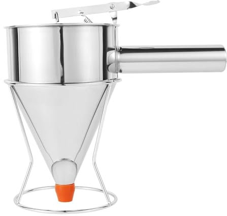 hip flask funnel Kitchen Funnel Pancake Batter Dispenser Funnel Cake Dispenser With Stand Stainless Steel Batter Dispenser Multi-Caliber Baking Tool