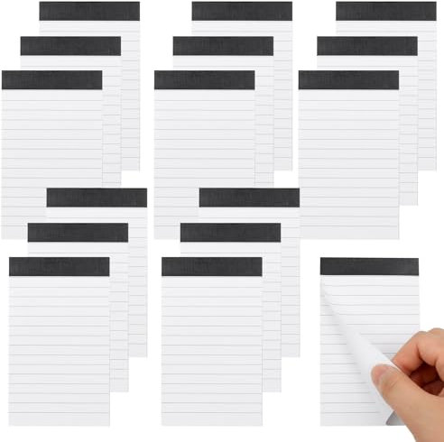VEGCOO Notizblock Klein A7, 15 Stück Notizbücher A7 Kleine Notizbücher Linierte Lnnenhefte Mini Block Memo für Arbeit Studium Tagesplanung