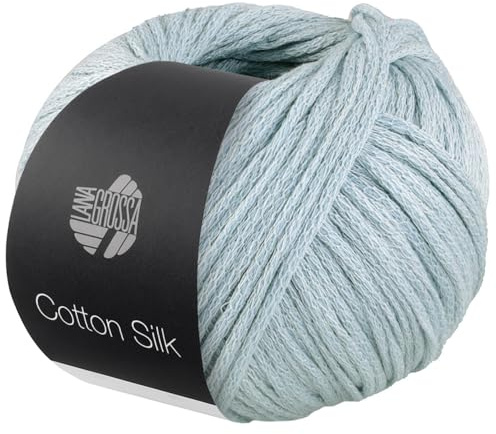 LANA GROSSA Cotton Silk | Edles Effektgarn aus Maulbeerseide gefüllt mit Baumwolle | Handstrickgarn aus 70% Baumwolle & 30% Seide | 50g Wolle zum Stricken & Häkeln | 140m Garn FB 19