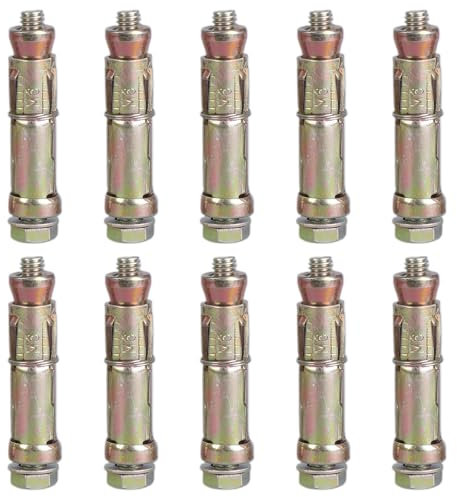 Fazvncv 10 Stück tragbare stabile Dehndübel Schrauben Bastelbedarf Zubehör für Beton Stein und Vollziegel