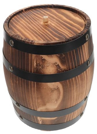 Mikikit Soporte De Utensilios De Madera Vintage Organizador De Cubiertos Forma De Barril Para Cocina y Almacenamiento Rústico y