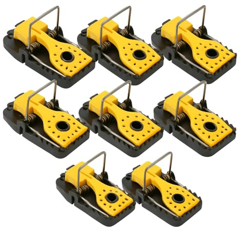 HOMEREVEL Mouse Traps, 8 Pack Heavy Duty Reusable Snap Traps that Kill Instantly, High Sensitive Mice Catcher UK, Safe and Effective Rodent Trap for Indoors and Outdoors, Easy Set-up and Clean