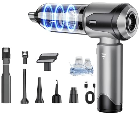 smallwell Handstaubsauger - 22000Pa Autostaubsauger mit 3 Stufen Saugstärke & bürstenloser Motor, 8000 U/min elektrische Akku-Handstaubsauge für den Auto, Haus, Büro & Tierhaare