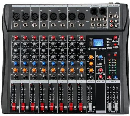 YQVEOT Mezclador de Audio Controlador DJ Mezclador Mesa de Mezclas de Sonido Tarjeta Pc Profesional Consolas Digitales Consola de Interfaz