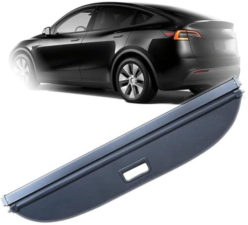 LHyyY Auto Einziehbare Hintere Kofferraum Hutablage Für Tesla Model Y 2021-2024,Auto Ausziehbar Kofferraum Rollo Laderaumabdeckung