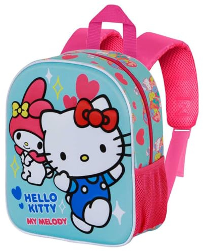CARTOON Zaino con immagini in rilievo Hello Kitty e My Melody borsa per la scuola asilo materna 31 cm zainetto per bambini con figura in 3D