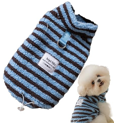 Rrlihjgu Hundepullover – Gestreifte Fleece-Kleidung für Haustiere | Bequemer wärmender Pullover für männliche Hunde zum Tragen im Freien und im geschlossenen Urlaub