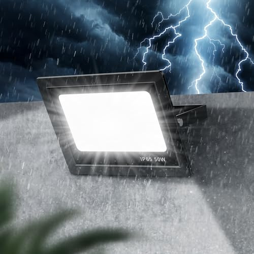 Genérico 50W Focos LED Exterior Proyector LED Exterio 72 LED 6500K Foco Led Exterior IP65 Impermeable Foco Proyector LED para Casa, Garaje, Patio, Terraza