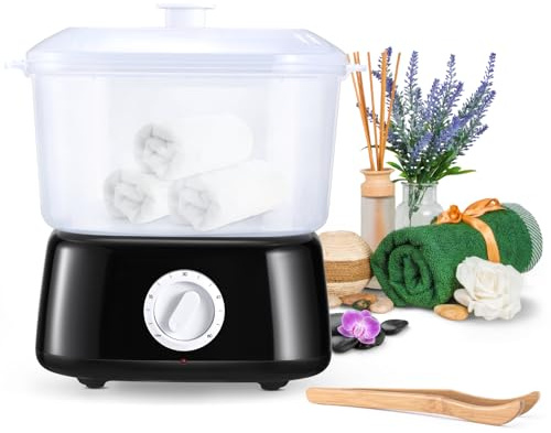 Cepolawa Calentador de Toallas, Calentador de Toallas Estético con Pinza para Toallas 202°F en 10 Minutos, Toallero Eléctrico de Vapor para Spa, Salón, Afeitado (Negro)