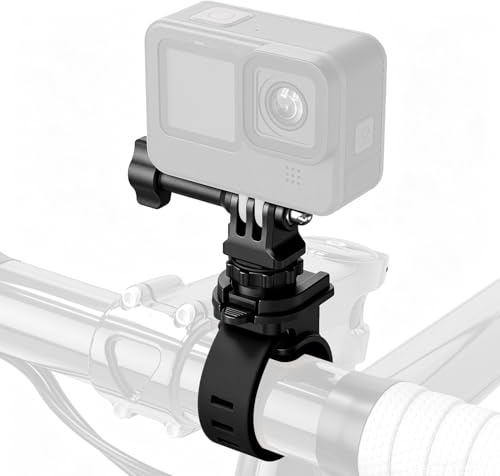 UNSTINCER Action Cam Halterung für Gopro Insta360 DJI, für 20-60mm Stange | 360° drehbar Kamera Halter, Silikonband, Quick Release, Mount für Fahrrad Motorrad ATV Lenker Angelrute Überrollbügel Baum