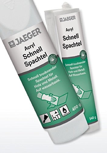 Jaeger Acryl Schnellspachtel, Fleck- und Flächenspachtel, weiss (1,3 kg Tube)