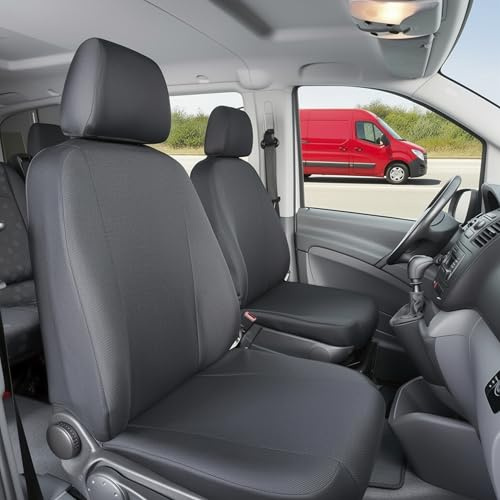 Walser Transporter Sitzbezüge Auto für Renault Kangoo (Typ W), 2 Einzelsitze vorne, Sitzbezüge aus Stoff, Sitzschoner, Sitzauflagen Set für Van