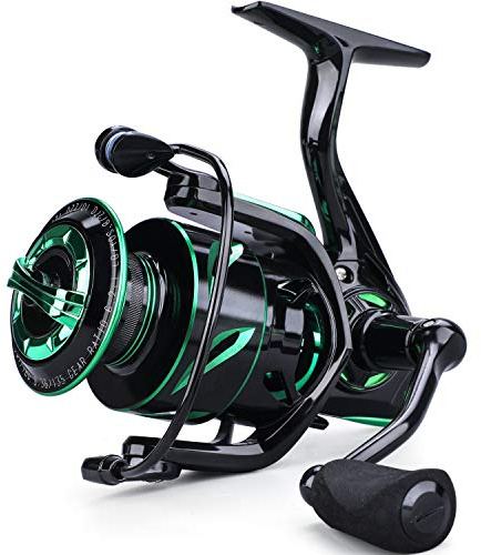 Sougayilang Fiskerullar lättvikt saltvatten spinnrulle – 17,9 kg kolfiberdrag, 12 + 1 BB Ultra Smooth All Aluminium Inshore rulle för saltvatten eller sötvatten-1 000