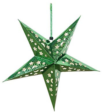 SOLUSTRE 8stücke Papierlampenschirm Stern Dekorative Lampenschirme Grün Party Heimdekoration Lichterketten Kompatibel Selbstmontage Ohne Glühbirne
