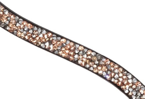 Stirnband Button Candy, V, schwarz, rosa-silber Steine