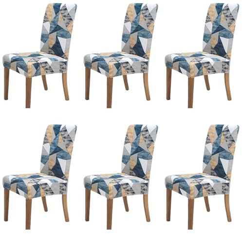 Layack Housse de Chaise Extensible, Lot de 6 Housses Amovibles et Lavables pour Cuisine et Salle à Manger, Respirantes, Douce et Confortable, Déco pour Hôtel, Mariage, Banquet