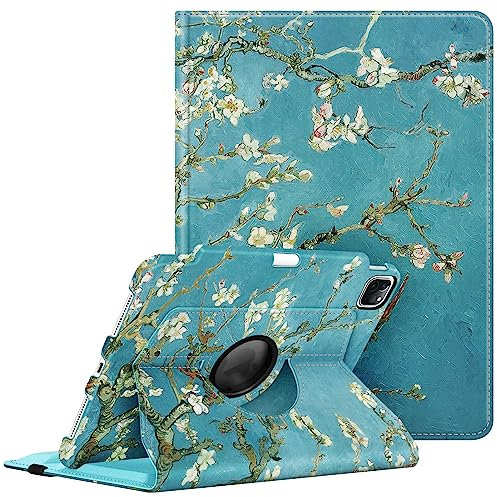 Fintie Drehbare Schutzhülle für 27,9 cm (11 Zoll) (3. Generation) 2021 – 360 Grad drehbarer Ständer mit Stifthalter, automatische Wake/Sleep-Funktion, auch iPad Pro 2020/1. Generation 2018, Blossom