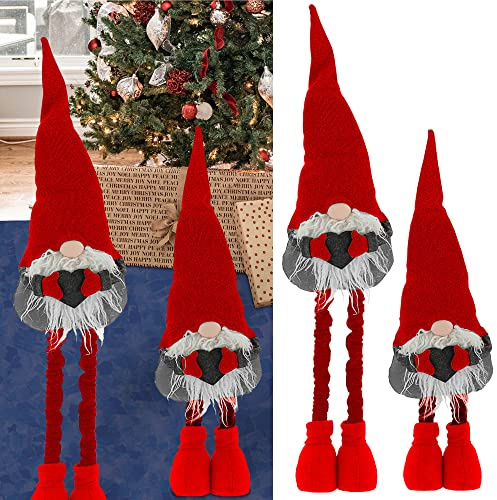 Cepewa Wichtel Wichtelmann Teleskopbeine | bis H80cm zum Aufstellen Metall Polyester | Weihnachtswichtel Zwerg Weihnachtsdeko (1x Wichtel Teleskopbeine H80cm)