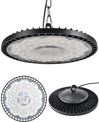 LED UFO Industrielampe 300W: 30000LM IP65 6000K LED Hallenstrahler (1pcs) | Werkstatt Deckenleuchte für Garage Fabrik