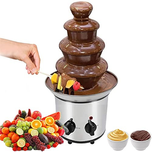 bcomedrag Máquina De Fuente De Fondue De Chocolate, Mini Crisol De Chocolate De 3 Niveles, Capacidad De 1,5 Libras/fácil De Montar, para Dulces De Chocolate con Queso De Mantequilla,TypeB