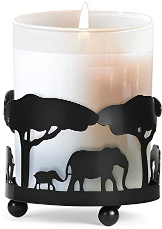Lollanda Safari Animal Candle Holders, Elephant Silhouette Vintage Candle Holder, Creative Forest Theme Candlestick for Home Decor Accessories