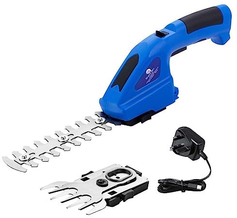 CORDLESS GARDEN SHEARS GRASS HEDGE SHRUB TRIMMER 2in1 DUAL ATTACHMENTS 7.2V
